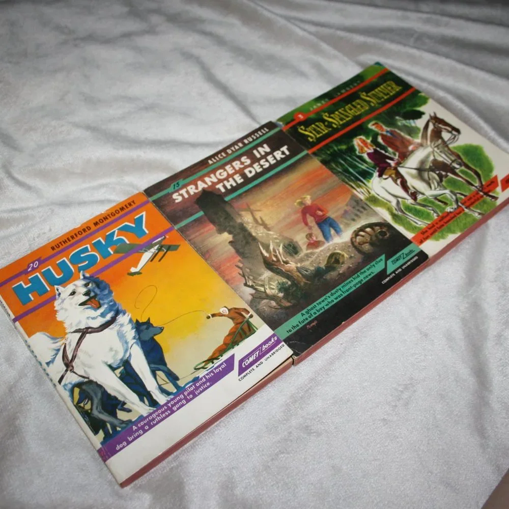Vintage book bundle of 3 1942  Strangers in the desert, husky, star span (b.j.)